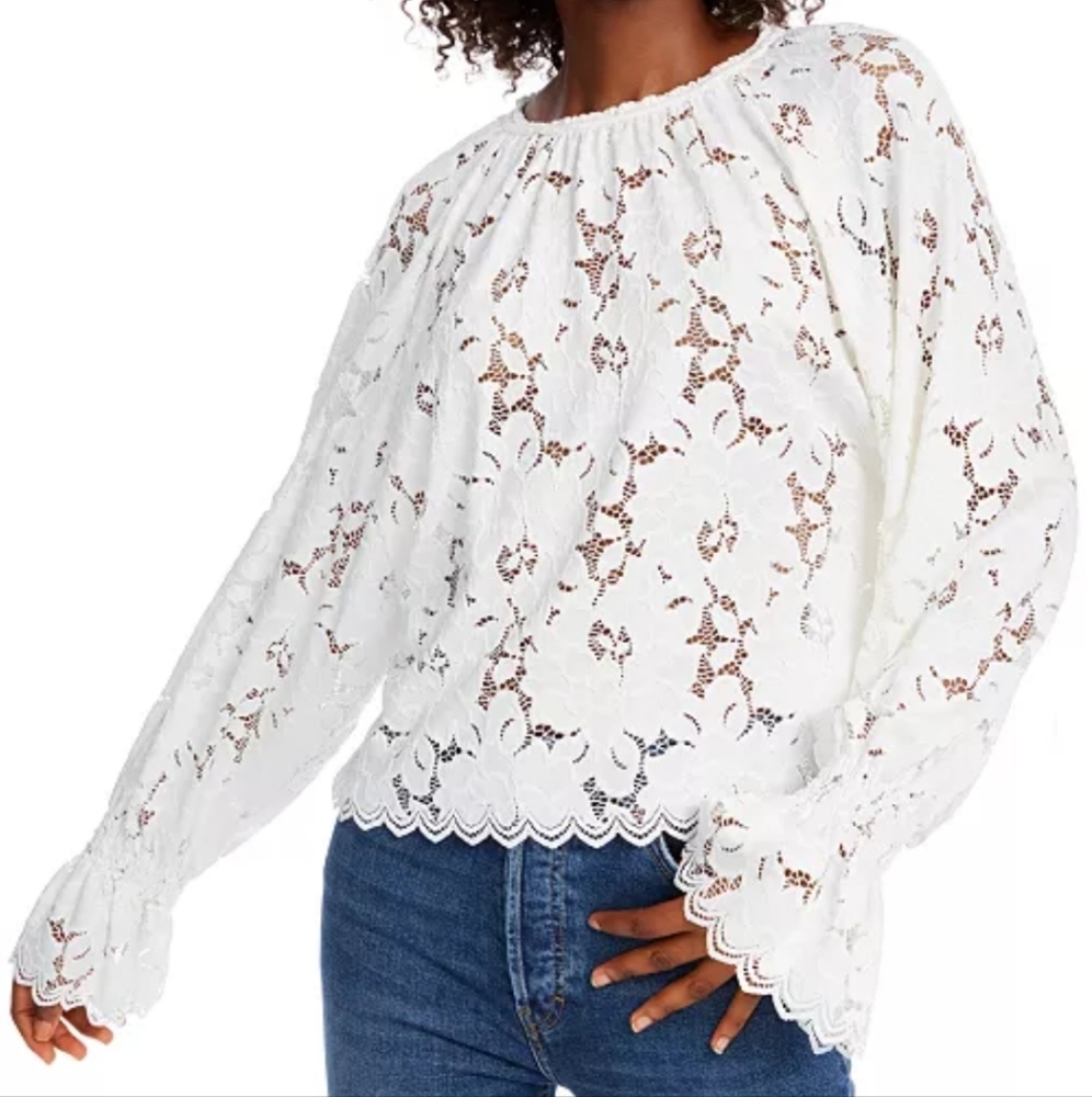Free People Olivia Lace Top Small